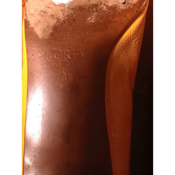 J. Crew Pointed toe Italian Leather Yellow flats size 8.5 - Picture 6 of 6